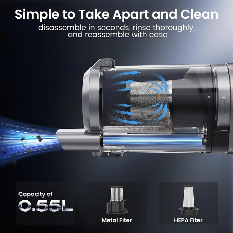 Mecanto Hand Held Vacuum Car Vacuum Cleaner 18000PA High Power, 4-in-1 Air Duster & Air Blower & Pump Cordless Rechargeable Mini Small Shop Vac for Household Chores, Flooring, Car, Pet Hair - Image 3